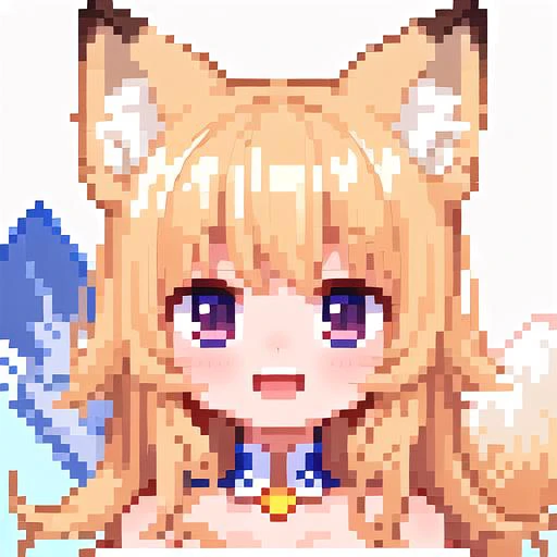 Very detailed, masterpiece, best quality, extremely detailed, high resolution, Anime girl, Pixelated, Cute, Short, White, Lovely, Happy, Fox ears, <lora:PX64NOCAP:1>