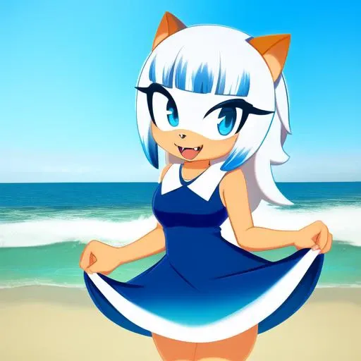 Cartoon:1.5, Gawr gura_(vtuber):1.5 wearing cake dress, solo,  female, light skin, large breasts, , fangs, looking at viewer, broad shoulders,  in ocean bottom <lora:all vtubers hll3.1:1>