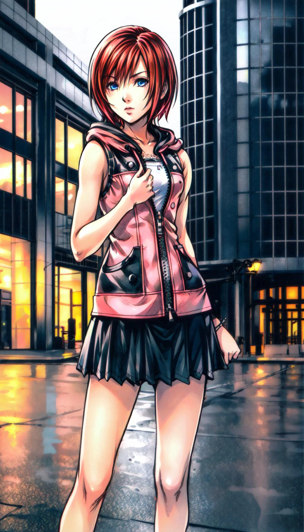 (cowboy shot), sfw, (masterpiece), (best quality:1.0), (ultra highres:1.0), detailed eyes,
BREAK
<lora:KairiKH-000006:0.8>Kairi, short hair, pink hoodie, skirt, sleeveless, zipper
<lora:nomura_tetsuya_offset:1> nomura_tetsuya_offset
<lora:more_details:0.5>
BREAK
mall, gorgeous view