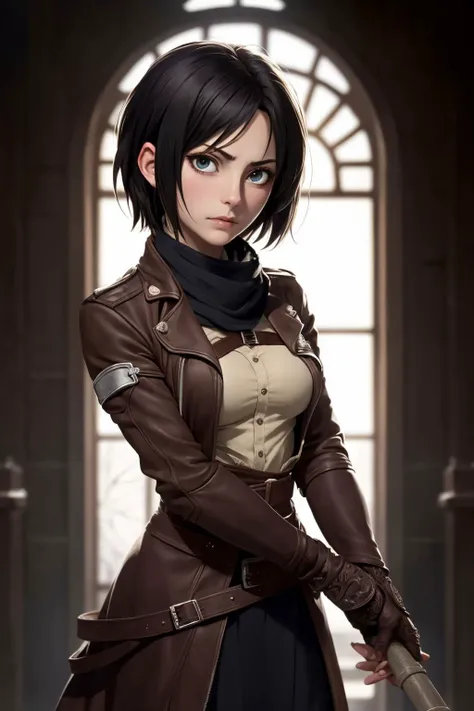 mikasa ackerman, , masterpiece, (best quality:1.2), [:intricate details:0.2],