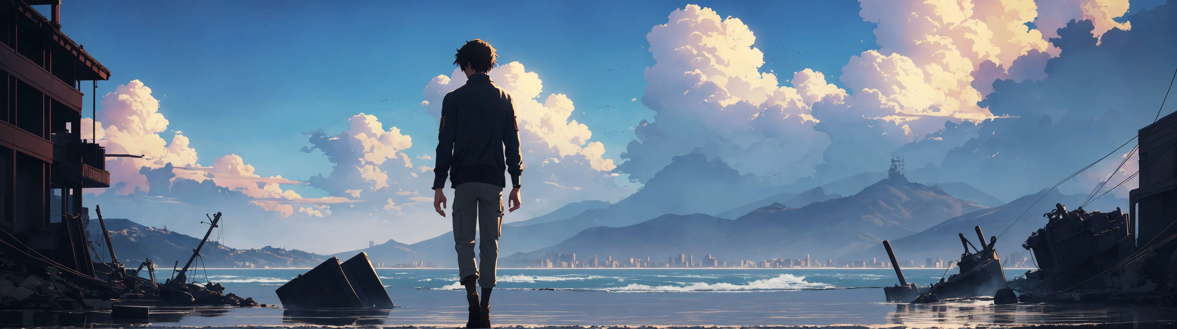 , after war, makoto shinkai artstyle,, , masterpiece, (best quality:1.2), [:intricate details:0.2],