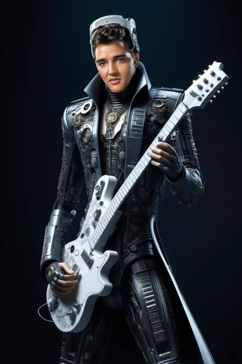 robotic Elvis Presley face <lora:hjeptheking_v10:1>