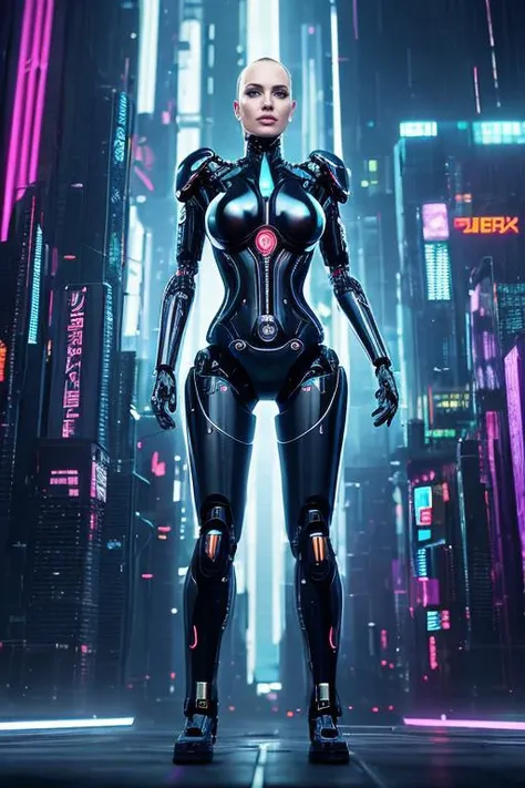 Mechanical girl,Futuristic girl,Mechanical jointuture city background