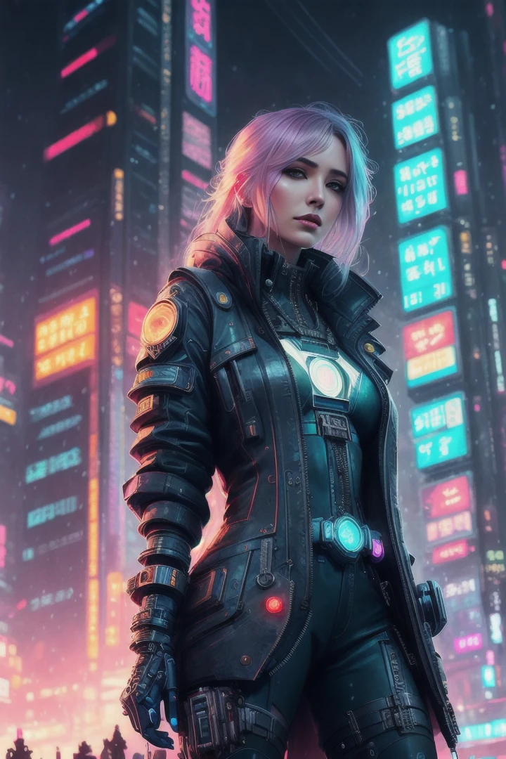 analog style, a portrait futuristic beautifulcyberpunk female Alchemist, in futuristic stormy heavy snowy thunder tokyo rooftop Enchantment cyberpunk night, ssci-fi, fantasy, intricate, very very beautiful, elegant, neon light, highly detailed, digital painting, artstation, concept art, soft light, hdri, smooth, sharp focus, illustration, art by tian zi and craig mullins and WLOP and alphonse mucha
