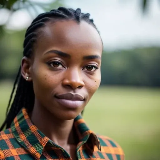 ((RAW, analog style)), centered, rule of thirds, f/4.0 60mm, High Angle Shot, Young Woman, (sharp focus:1.4), (Kenyan:1.0), (Mozambican:0.7), detailed beautiful face, (detailed Plaid:1.4), beautiful shiny humid skin, medium breast, look at camera, smile, RAW, analog, Nikon Z 85mm, high detail, sharp focus, smooth, aesthetic, extremely detailed, photo, photography, 8k uhd, photography,