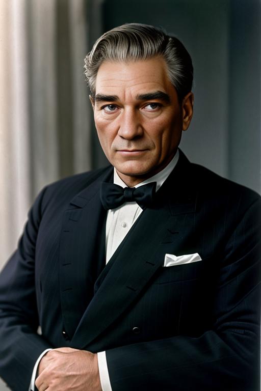 A close up of a man in a suit and tie posing for a picture - SeaArt AI