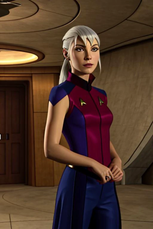 <lora:Charmcaster_Ben10:.7> "Charmcaster, Low ponytail, bangs", miserable, Star Trek Lower Decks