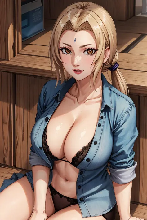 1girl, t5un4d3, cleavage, mark, <lora:t5und4d3-canidate-v4:1>