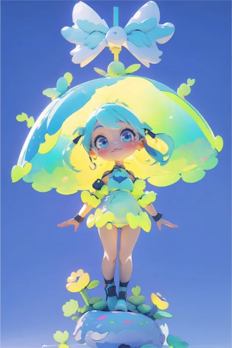 masterpiece, best quality, 1girl,solo,chibi,full body, gradint background,
see-through,pop,fluorescent color,blue theme, 3d,
<lora:blindbox_V1Mix:1> <lora:nijiexpress:0.9>