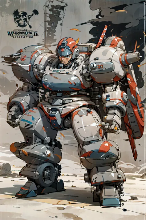 concept art ww1 battle robot , stylized <lora:streamlinerai:1>