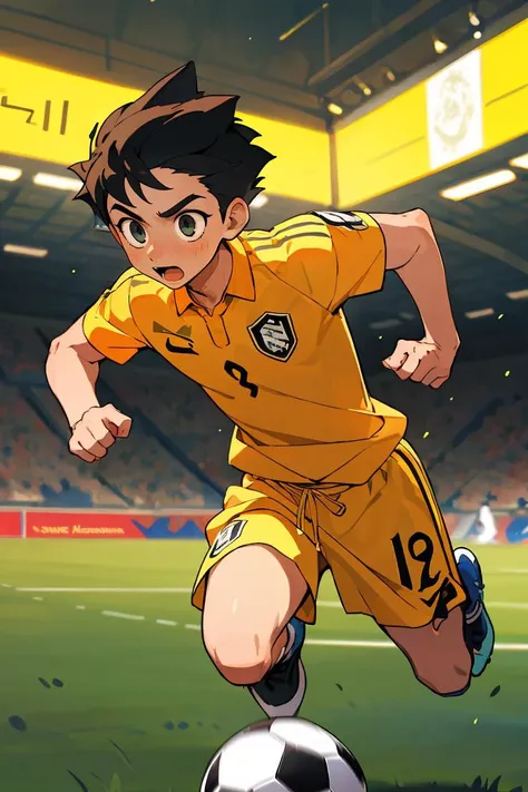 (best quality, masterpiece), 1boy, running, soccer,