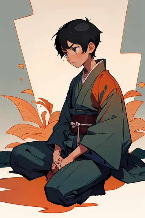 (best quality, masterpiece), 1boy, samurai, sitting,