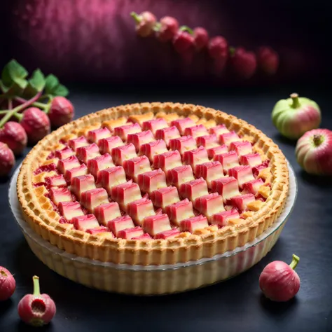 <lora:SwedishDessertsXL:1> RhubarbPie <lora:add-detail-xl:0.5> <lora:Food_Photography_-_Dark:0.5>, food photography, ad photography, promotional photography, glowy textured backdrop, in dark studio background, cinematic lighting, minimal professional photography, soft lighting, spot light, studio lighting style, bright lighting, vibrant colors, 4k, (Masterpiece:1.3) (best quality:1.2) (high quality:1.1)