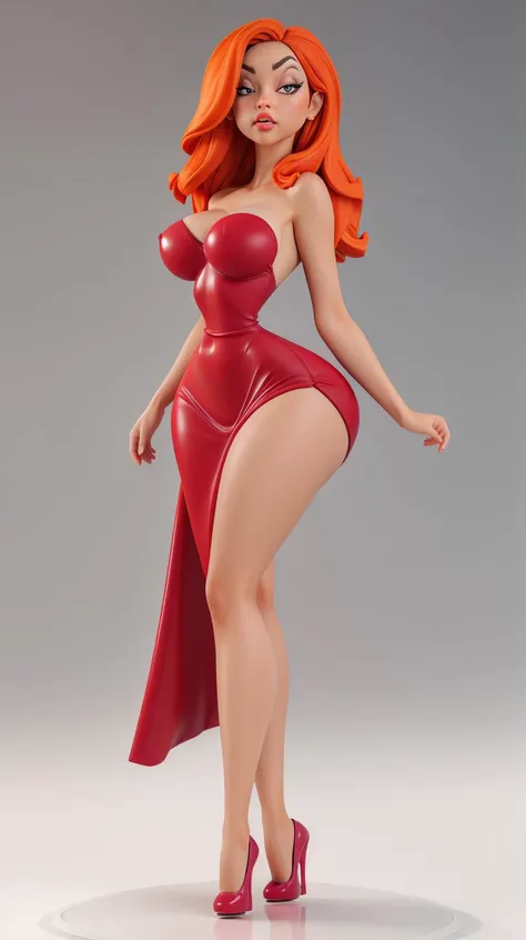 high detailed, masterpiece, CARTOON_jessica_rabbit_aiwaifu <lora:CARTOON_jessica_rabbit_aiwaifu69:0.9> as pvc figure, high detailed, masterpiece, perfect hands, big breast, wide hips, thick thighs, red long dress, red high heels, ultra realistic digital art, a 3D render, photorealism, clean scene, circular base, <lora:P2p0:0.8>, <lora:Sexy-Figures:0.8>