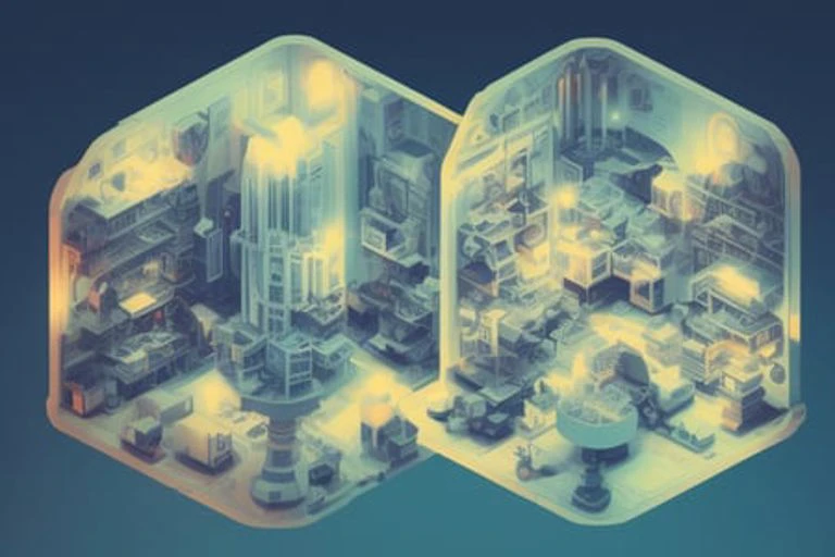 duskametrik isometric cutaway of a desktop computer thats on fire in the middle of winter incredibly detailed background bokeh rim lighting duskametrik