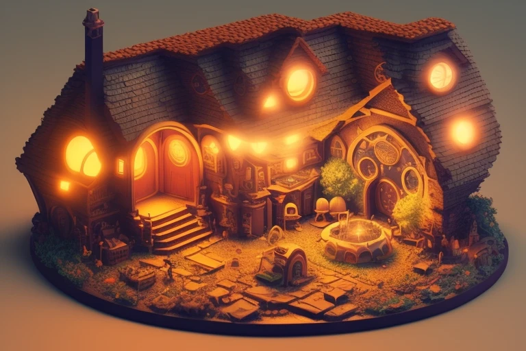 duskametrik hobbit house lord of the rings incredibly detailed background bokeh rim lighting duskametrik