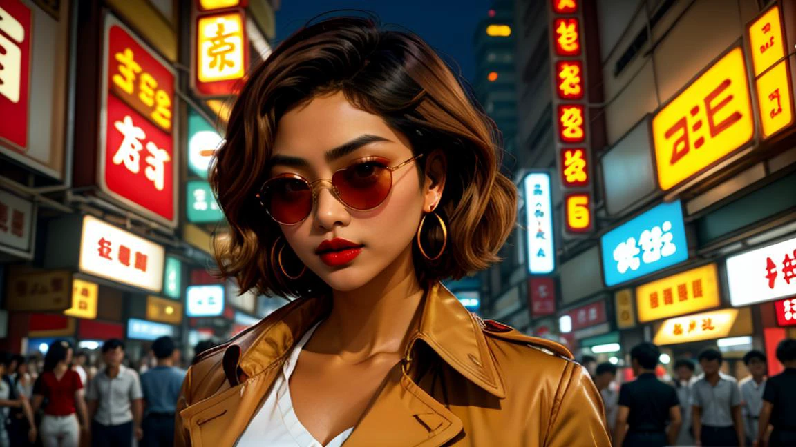 color photo, 1girl, portrait, upper body, PriBlle <lora:PriyaBelle_v2:1>, dark skin, short wavy blonde hair, tan trenchcoat, sunglasses, red lipstick, earrings,
Hong Kong, night, extremely crowded,
8k, uhd, highly detailed, masterpiece, shot by Christopher Doyle on Canon AE-1, Fujifilm Fujicolor 200, Chungking Express homage, rule of thirds,
lonely, sad, disconnected
<lora:XenoDetailer_v3:0.3> <lora:DirectedByWKW_v1:0.8>