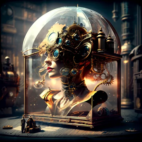 <lora:SteamPunkMachineryv2:0.3> woman wearing steampunk fashion, knollingcase, volumetric lighting, refraction, masterpiece, highres, shallow depth of field, sharp focus, <lora:more_details:0.5>