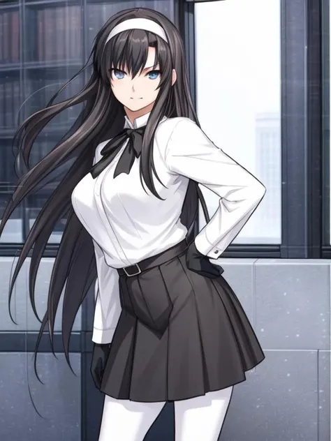 1girl, <lora:Rikkasama_v1:0.7> (dress:1),white shirt, black skirt,black ribbon, white pantyhose,long skirt, hairband,white gloves,, <lora:flatBG:-0.5> ,<lora:flat2:-0.5>,(dark light:1.2),(hyper extreme detailed),(masterpeace:0.5),(hyper extreme),(photorealistic),game cg,llustration,novel illustration,beautiful lighting,light from the front,good_hands,beautiful art ,BREAK, <lyco:GoodHands-beta2:1.2>,(good hand,nice hands, perfect hands:1.3),(five finger:1.4),straight fingers,perfect fingers,beauty fingers,, standing,hand on hip, BREAK
