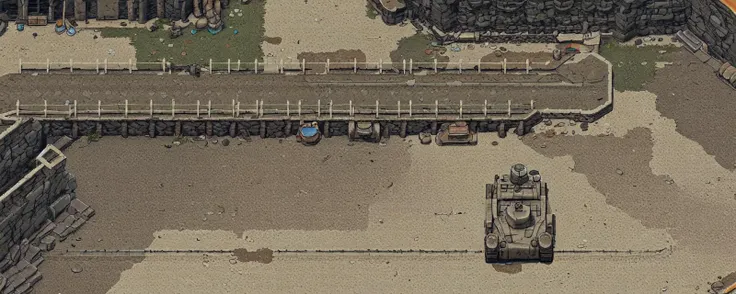 no humans, scenery, top down view, concrete, highway, matilda tank,
