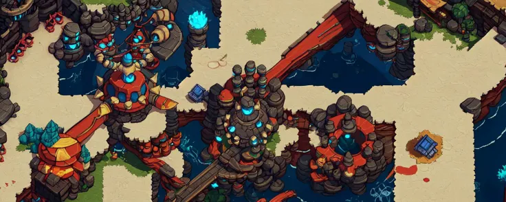 top down view, from above, eggmantech castle