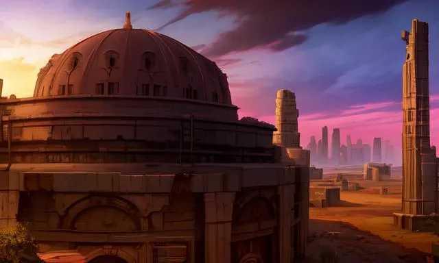 ((extreme detail)),(ultra-detailed), extremely detailed CG unity 8k wallpaper,best quality, masterpiece, modern, ruins, desert, industrial, gothic, <lora:OdinSphereStylev2:0.7>odinspherestyle,