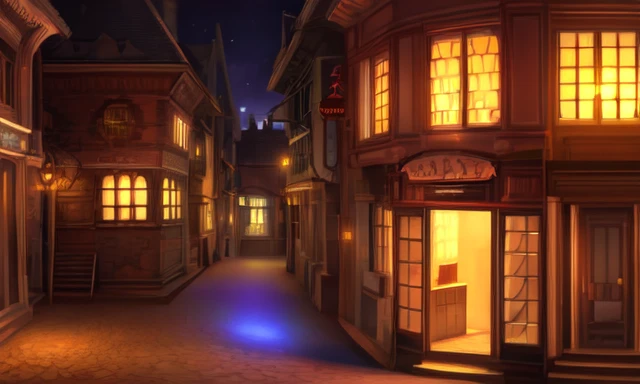 ((extreme detail)),(ultra-detailed),(painting), chiaroscuro, extremely detailed CG unity 8k wallpaper, building, bright lights, city, depth of field, house, no humans, scenery, tower, storefront, text, road<lora:OdinSphereStylev1.1:0.7>odinspherestyle,