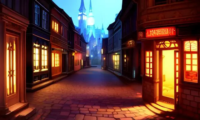 ((extreme detail)),(ultra-detailed),extremely detailed CG unity 8k wallpaper, best quality, masterpiece, building, bright lights, city, depth of field, house, no humans, scenery, tower, storefront, text, road, <lora:OdinSphereStylev2:0.7>odinspherestyle,