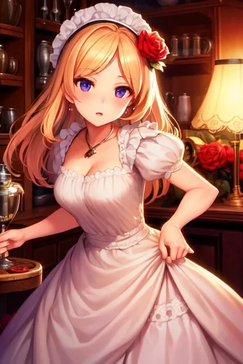 ((extreme detail)),(ultra-detailed),(painting), chiaroscuro, extremely detailed CG unity 8k wallpaper,camellia, depth of field, flowers, red rose, white rose, ladder, teacup, tea cabinet, 1girl, <lora:OdinSphereStylev1.1:0.7>odinspherestyle,