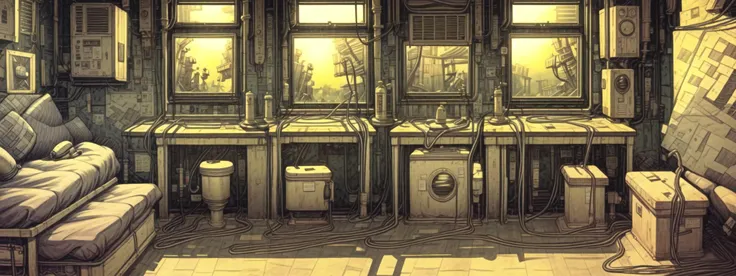 8k,absurdres, highres, ultra detailed, masterpiece, sharp shading,Tatsuyuki,dorm,rest room,bed,windows
monocolor,(obsolete computer:1.3),(no_humans:2)
masterpiece, <lora:Tatsuyuki Tanaka:1> <lora:LCM:1> <lora:å¢å ç»è:1>