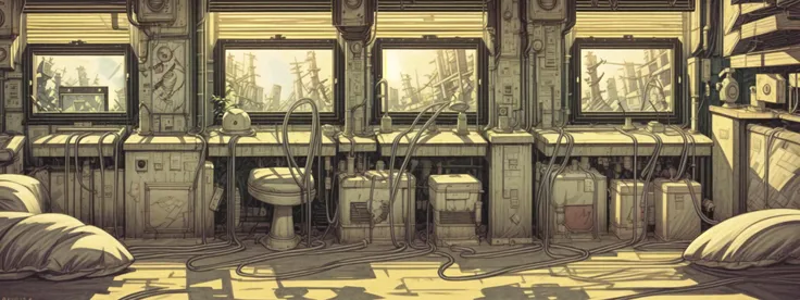 8k,absurdres, highres, ultra detailed, masterpiece, sharp shading,Tatsuyuki,dorm,rest room,bed,windows
monocolor,(obsolete computer:1.3),(no_humans:2)
masterpiece, <lora:Tatsuyuki Tanaka:1> <lora:LCM:1> <lora:å¢å ç»è:1>