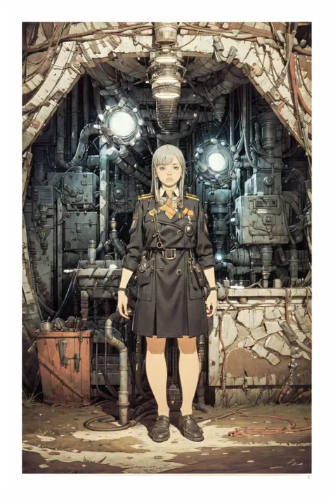 8k,absurdres, highres, ultra detailed, masterpiece, sharp shading,under,Tatsuyuki,portrait,cave,
1girl,black uniform,abandon staion,monocolor,obsolete machine,wire,pipe,looking at viewer
(solo:1.2),,<lora:Tatsuyuki Tanaka-000009:0.8> <lora:GoodHands-vanilla:1> <lora:Migunov2:1> <lora:nori2:0.5>