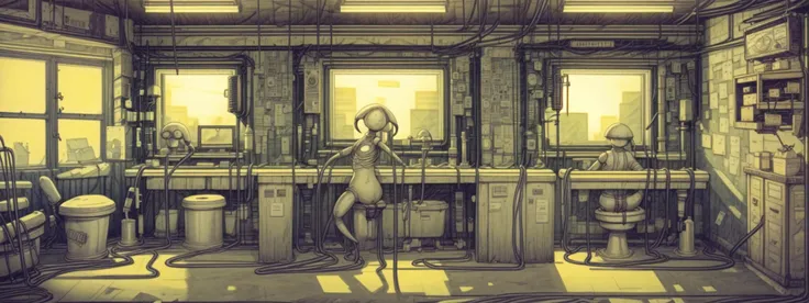8k,absurdres, highres, ultra detailed, masterpiece, sharp shading,Tatsuyuki,cave,subway,dinosaur,
under,abandon staion,monocolor,gaint pipe,(obsolete machine:1.3),(no humans:2),(wire:1.6)
masterpiece, <lora:Tatsuyuki Tanaka:1> <lora:LCM:1>