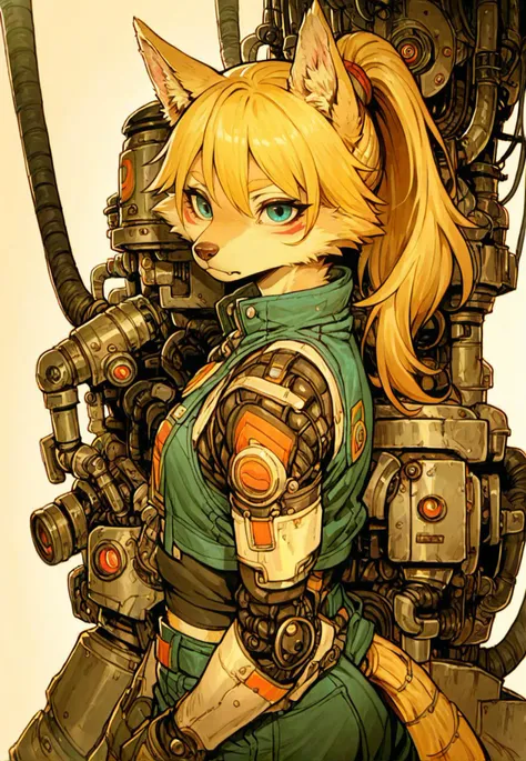 (anthro wolf girl:1.2),blonde,ponytail,obslete machine,tatsuyuk,looking at viewer, 
<lora:Perfect Hands:1>   <lora:age_slider_v4:-5>  <lora:tatsuyuk:0.75>, score_9, score_8_up, score_7_up, score_6_up, score_5_up, score_4_up,zPDXL