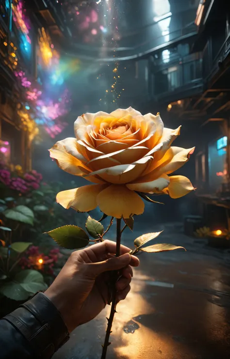 triadic colors, head and shoulders, solo, realistic, photorealistic, best quality, masterpiece, ultra high res, finely detailed, quality, realistic lighting, detailed skin, intricate details, raw photo, absurdres, highres, ultra detailed (first person view in a warfare:1.4) in Urban garden, (hands holding a flower rose:1.3), a wedding party with a beautiful woman. gameplay screenshot, fps gameplay <lora:Future_Warfare_SDXL:1.2> BREAK gorgeous makeup, stunning beauty, detailed skin, skin texture, skin pores, (freckles:1.15) BREAK (reflection, refraction, Rembrandt lighting, diffuse lighting, radiosity, photon mapping, subsurface scattering, atmospheric lighting, dynamic lighting, Multi-exposure HDR capture, Screen Space Global Illumination, Ray Tracing, Lumen Reflections, Tone Mapping, volumetric lighting, Circular polarizer, broad lighting, dramatic lighting, moody lighting:1.3), (explosive light and shadow, lens flare, light particle, lens glare, light particles, Luminescent Particles, floating particles, particles:1.2), (depth of field, blurry foreground, sharp focus, perspective, aerial perspective, film grain, film:1.4), (colorful refraction, iridescent colors, Iridescence:1.1), (dark studio, rim lighting, two tone lighting, dimly lit, low key, rim light, dark theme), watercolor style, soft blending, dreamy washes, delicate textures, brilliant colors, action painting, gestural marks, dynamic brushwork, expressive motion, spontaneous technique, abstract expressionism, energetic compositions, action pose, vibrant glow, dynamic colors, reflective surfaces, Overdetailed art, Water color painting, (atmosphere, Cosy, Peaceful, Hopeful:1.1), (Glowing ambiance, enchanting radiance, luminous lighting, ethereal atmosphere, mesmerizing glow, evocative hues, captivating coloration, enchanting aura, melanchonic soft light:1.1), official art, beautiful and aesthetic, beautiful, (zentangle, mandala, tangle, entangle), (ecstasy of flower:1.1), the most beautiful form of chaos, elegant, a brutalist designed, vivid colours, romanticism, atmospheric, warm tone, soft light, (fractal art) BREAK delicate, Ultrarealistic, drawing, Detailed illustration, extremely detailed CG Unity 8k wallpaper, cinematic, dramatic, PBR Texturing, huge filesize, 8k uhd, octane render, unreal engine 5 <lora:xl_more_art-full_v1:0.5>