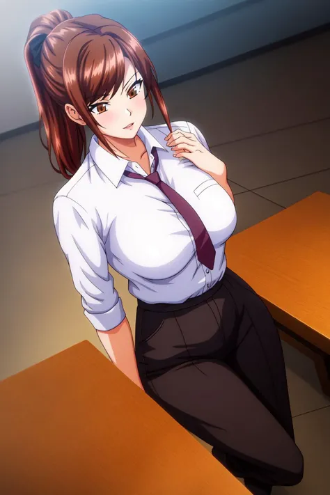 <lora:AzumaHisatoV1:0.7>,<lora:aiueOkaStyle_v10:0.1>, <lora:saiminSeishidou:0.1>, brown_hair, Bangs, brown_eyes,
white shirt, necktie, black slacks, full body, blank background, ponytail,
(medium breast:1.2)
<lora:more_details:0.2>,male, lustrous skin, 20yo,Young female,Beautiful Finger,Beautiful long legs,Beautiful body,Beautiful Nose,Beautiful character design, official art,extremely detailed CG unity 8k wallpaper, perfect lighting,Colorful, Bright_Front_face_Lighting, (masterpiece:1.0),(best_quality:1.0), ultra high res,4K,ultra-detailed, photography, 8K, HDR, highres, absurdres:1.2, Kodak portra 400, film grain, blurry background, bokeh:1.2, lens flare, (vibrant_color:1.2), (narrow_waist),