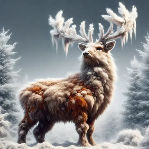 <lora:Colorful_Fuzzy_Style_SDXL:1.5>,martius_fuzz,a fat fluffy deer,winter forest,falling snow,<lora:SDXLFrosted:0.5>,