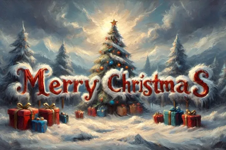 <lora:Harrlogos_v2.0:1> (MERRY CHRISTMAS text logo), digital painting, martius_fuzz christmas theme <lora:LaxpeintXL-2.0:0.35> <lora:Colorful_Fuzzy_Style:1.2>