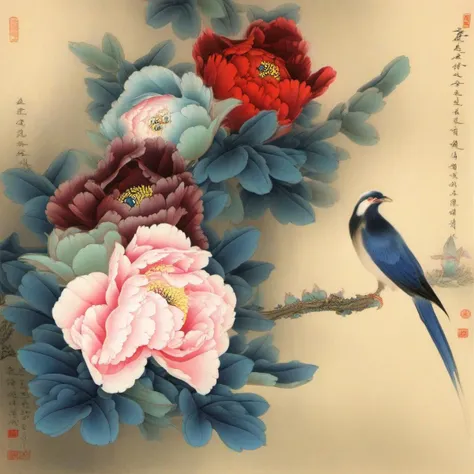1bird, flower, <lora:å·¥ç¬è±é¸XL_V1.0:1>, masterpiece, best quality,