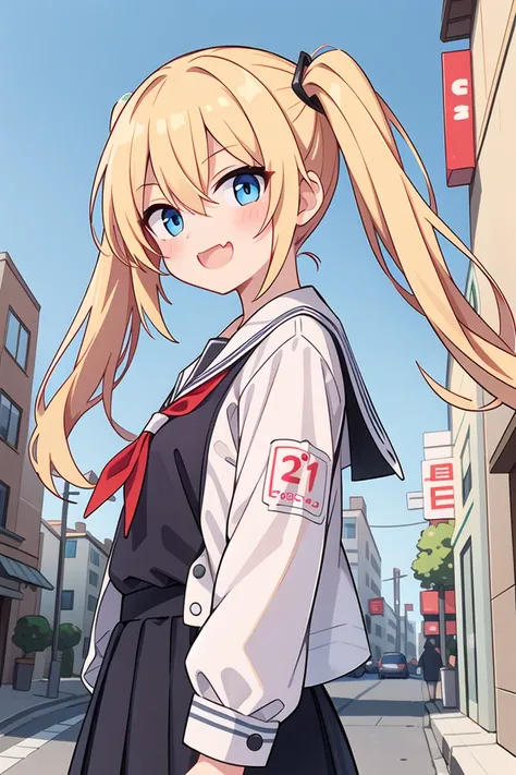 <lora:smugmouth_v100:1>
insanely detailed, absurdres, ultra-highres, ultra-detailed, best quality,
1girl, solo, nice hands, perfect hands
BREAK
wearing school uniform
BREAK
(nsfw:-1.5)
BREAK
(nsfw:-1.5)
BREAK
smug, open mouth, fang
BREAK
standing, cowboy shot, looking at viewer
BREAK
slender, kawaii, perfect symmetrical face, ultra cute girl, ultra cute face, ultra detailed eyes, ultra detailed hair, ultra cute, ultra beautiful
BREAK
in street, cityscape in harajuku, depth of field, ultra detailed background
BREAK
blonde hair, blue eyes, twintail, hair between eyes