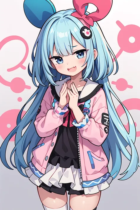 <lora:smugface_v100:1>
insanely detailed, absurdres, ultra-highres, ultra-detailed, best quality,
1girl, solo, nice hands, perfect hands
BREAK
(Harajuku-style Decora pank fashion:1.5), (girl with layered colorful clothing:1.3), (multiple hair clips),
    knee-high socks with different patterns, carrying a plushie, standing in front of a graffiti wall
BREAK
(nsfw:-1.5)
BREAK
(nsfw:-1.5)
BREAK
smug, open mouth, fang
BREAK
standing, cowboy shot, looking at viewer
BREAK
slender, kawaii, perfect symmetrical face, ultra cute girl, ultra cute face, ultra detailed eyes, ultra detailed hair, ultra cute, ultra beautiful
BREAK
in schoolyard, depth of field, ultra detailed background
BREAK
green hair, black eyes, bob,