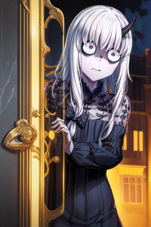 (1girl), (solo), (peeking out from behind a wall), (shaded face), (polka dot bow), (black dress)(peekingout upper body)(behind wall), (nervous expression)
BREAK
(masterpiece, best quality, highlydetailed:1.2), (perfect lighting ), (pov), (color splash), (from below), (erotic feeling), (depth of field)
BREAK
<lora:LaviniaV11:1.2> lavinia whateley \(fate\) <lora:peeking_out_upper_body_pruned:1.8> <lora:epiNoiseoffset_v2:1>, <lora:add_detail:0.8>