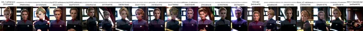 young woman in (black and red ds9st uniform),in dsnstation room, (blonde hair), (blue eyes), hair in a bun, 8k uhd, dslr, soft lighting, high quality, film grain,masterpiece quality,Fujifilm XT3, <lora:DS9_768V12:0.8>