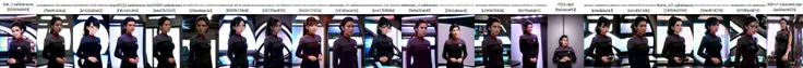 young woman in (black and red ds9st uniform),in dsnstation room, asian, black hair, brown eyes, very long ponytail, 8k uhd, dslr, soft lighting, high quality, film grain,masterpiece quality,Fujifilm XT3, <lora:DS9_768V12:0.8>
