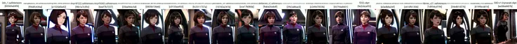 young woman in (black and red ds9st uniform),in dsnstation room, (brown hair), (grey eyes), bob cut, 8k uhd, dslr, soft lighting, high quality, film grain,masterpiece quality,Fujifilm XT3, <lora:DS9_768V12:0.8>