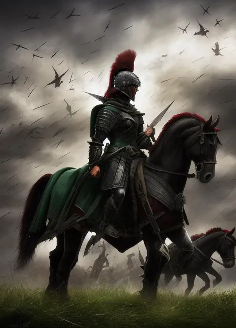 epic angle,  digital painting, <lora:Nocturien-10:1> Nocturien, woman warrior medieval helmet
