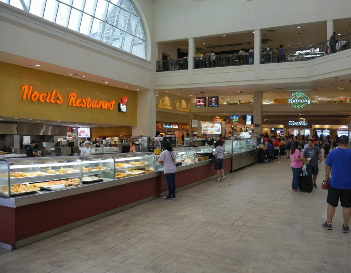 photo, restaurant, kitchen, food court at a mall, <lora:boringRealism_facesV4:0.3> <lora:boringRealism_primaryV3:0.3> <lora:boringRealism_primaryV4:0.3>