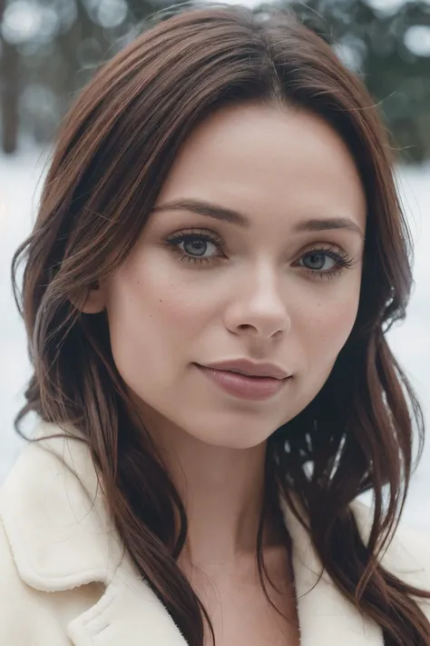 Minimalist style winter coat, face portrait, Julz SG, (8k, RAW photo, best quality, masterpiece:1.2), (realistic, photo-realistic:1.37), best quality, ultra high res, (natural skin texture, hyperrealism, soft light, sharp:1.2), (high contrast:1.1), (intense:1.1), (detailed:1.1), (highest quality, (analog:1.2), (high sharpness), real shadow, photographed by Canon EOS R6, 135mm, 1/1250s, f/2.8, ISO 400, . Simple, clean, uncluttered, modern, elegant