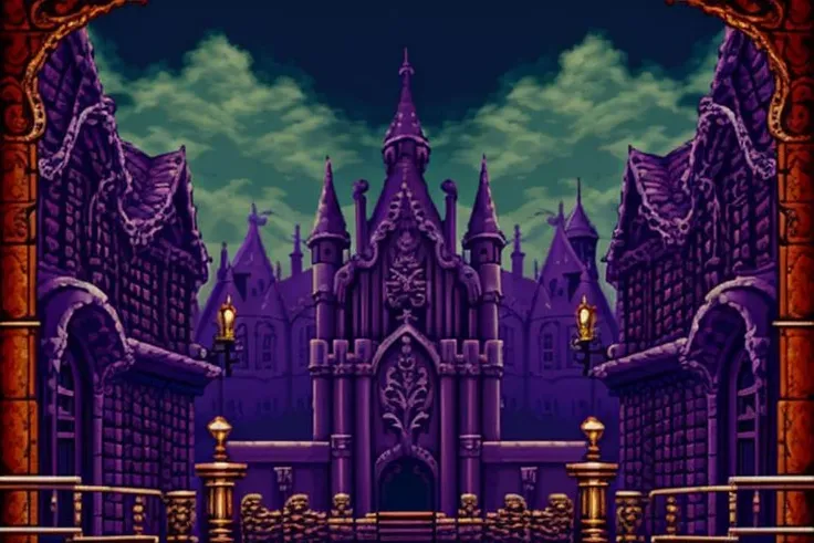 <lora:SNES Demons Crest Style - V4:0.7> demon's_crest_style, snes, pixel_art, gothic aesthetics, carnival, festivals, rides, games,