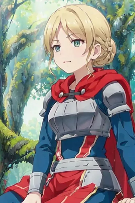 <lora:0012Pbbfran:1>,bbfran,dress,armor,cape,sitting,